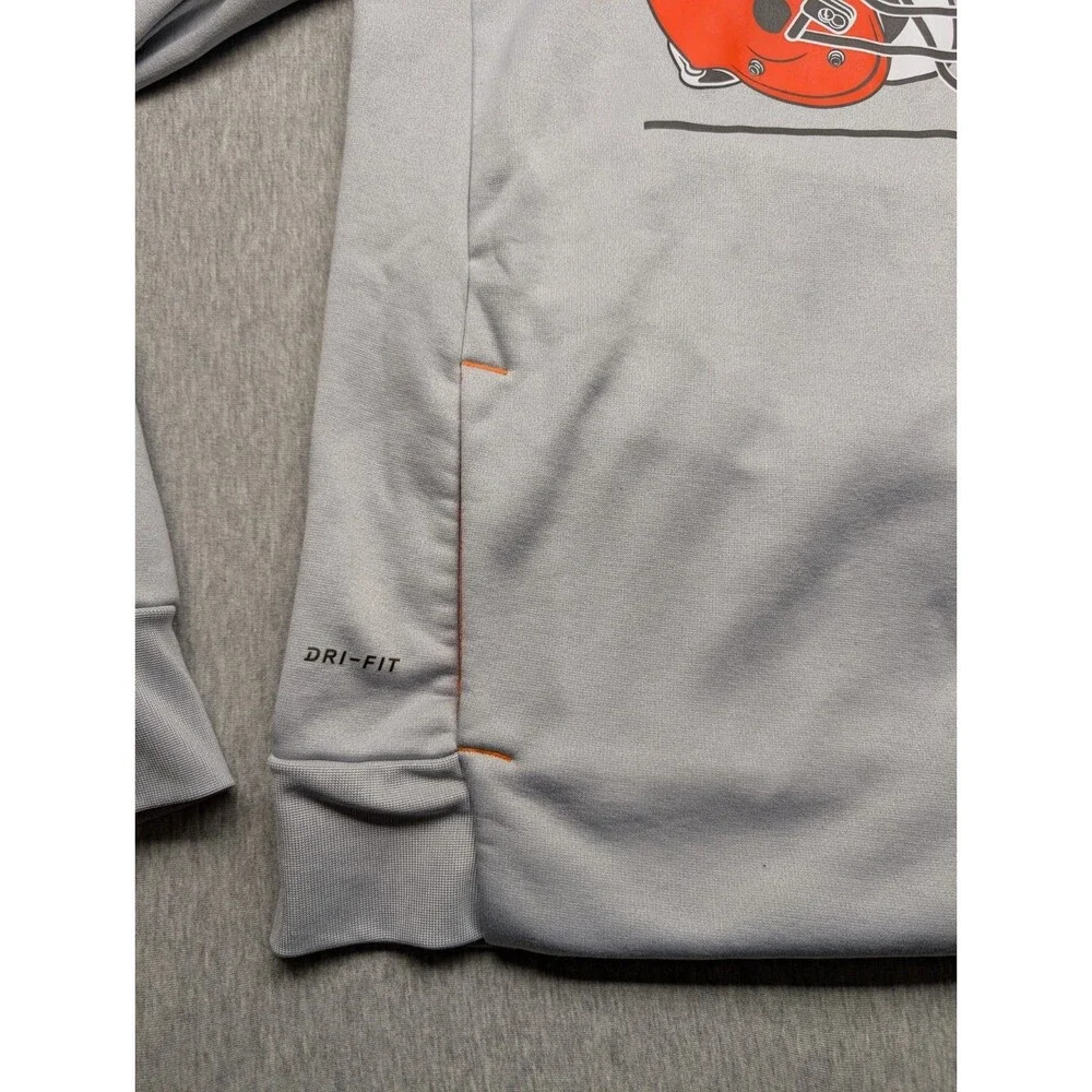 Cleveland Browns Gray NIKE On-Field BIG HELMET Hoodie Sweatshirt SZ XS Dri-fit